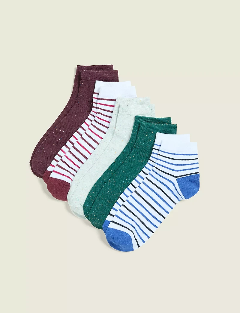 5-Pack Ankle Socks - Nep & Stripes