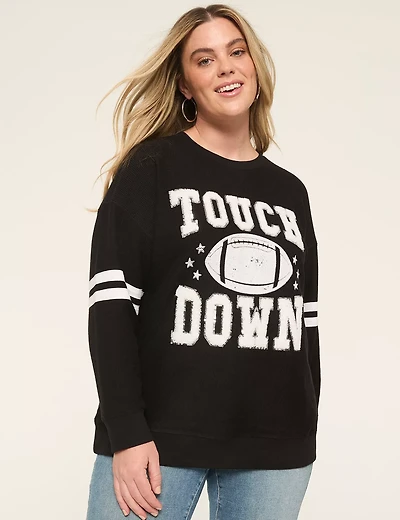 Sequin & Chenille Touchdown Graphic Sweatshirt
