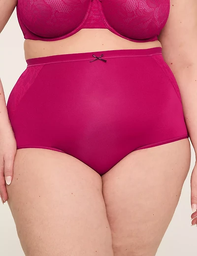 No-Show Lace-Trim High-Waist Brief Panty