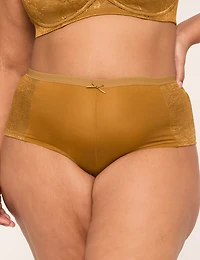 No-Show Boyshort Panty With Lined Lace Trim