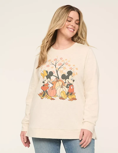 Glitter Mickey & Minnie Pumpkin Graphic Sweatshirt