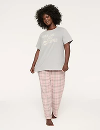 Comfy Cotton Tee & Flannel Pant PJ Set