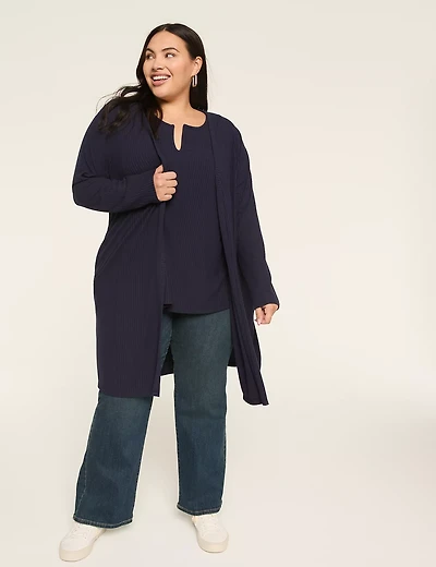 Rib Open-Front Overpiece