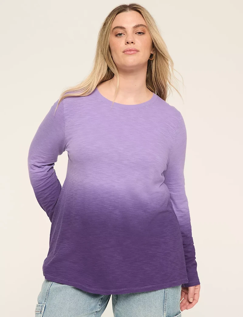 Long-Sleeve Crew-Neck Layering Tee