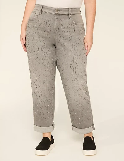 Boyfriend Fit Embellished Jean