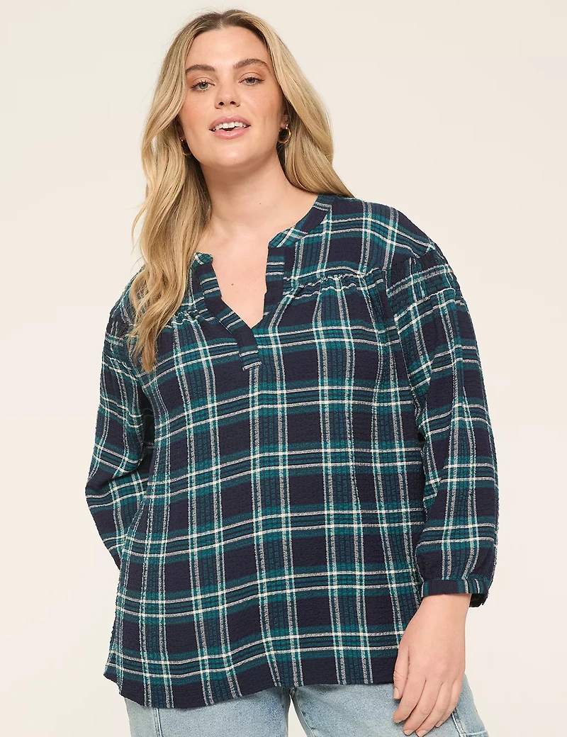 Bracelet-Sleeve Popover Blouse