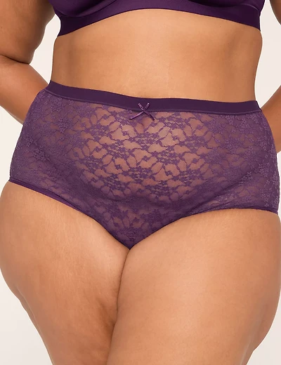 Allover Lace High-Leg Brief Panty