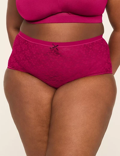 Allover Lace High-Leg Brief Panty