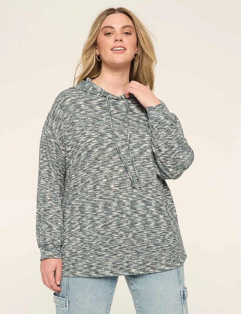 Drop-Shoulder Hoodie Sweatshirt