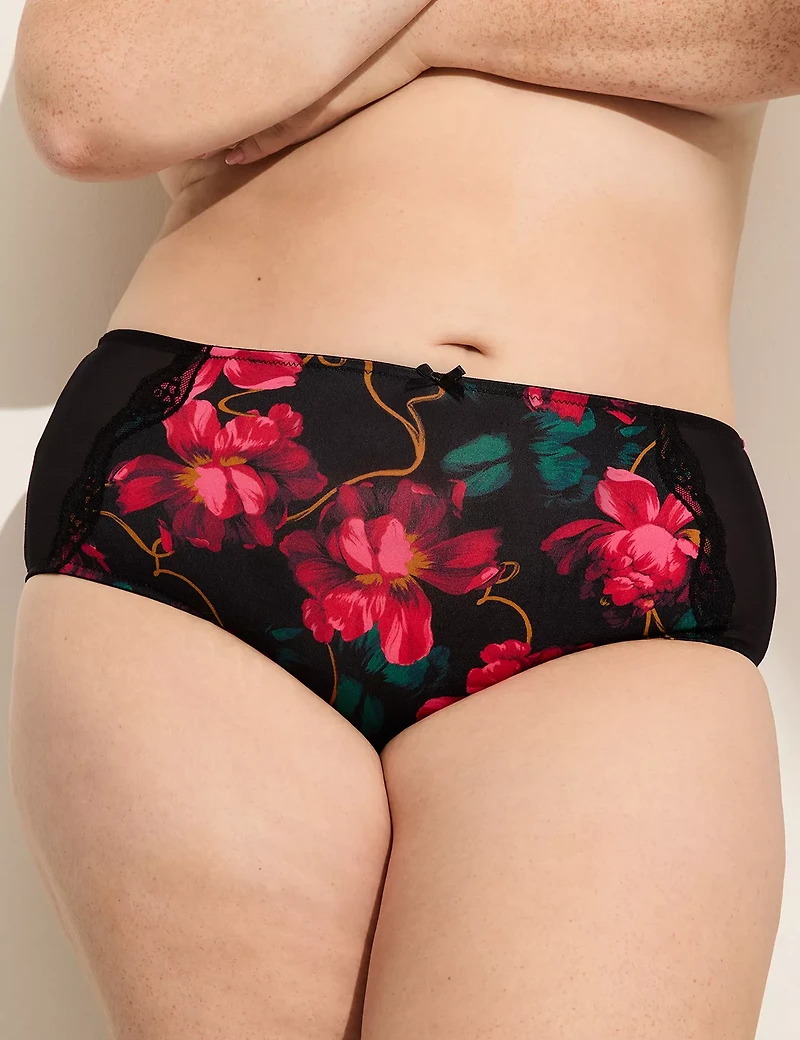 Strappy-Back Floral Print Cheeky Brief