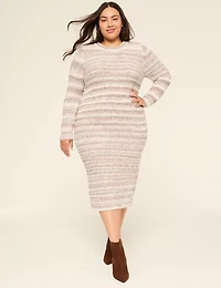 Long-Sleeve Crew-Neck Sweater Dress