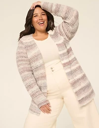 Space Dyed Stripe Cardigan Sweater