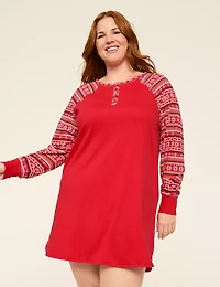 Comfy Cotton Henley Sleepshirt