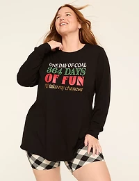 Comfy Cotton Long-Sleeve Tunic & Bike Short PJ Set