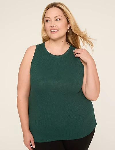 Sparkle Rib High-Neck Tank