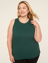 Sparkle Rib High-Neck Tank