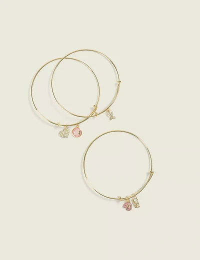 BCRF Metal Bangle Charm Bracelet