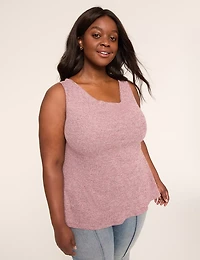 Swing Drape-Neck Waffle Knit Tank