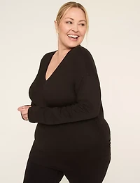 LIVI Soft Long-Sleeve Ruched-Side Tee