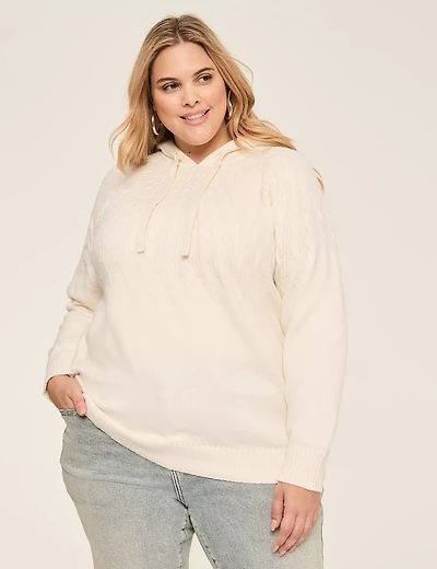 Cable Knit Hoodie Sweater