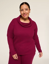 LIVI Cowl-Neck Textured Top