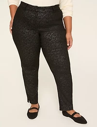 4-Season Lurex Print Slim Ankle Pant