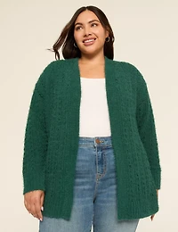Open-Front Stitch Cardigan