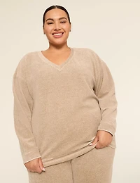 LIVI Velvet V-Neck Sweatshirt