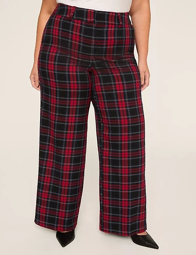 Perfect Drape High-Rise Plaid Wide Leg Pant