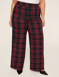 Perfect Drape High-Rise Plaid Wide Leg Pant