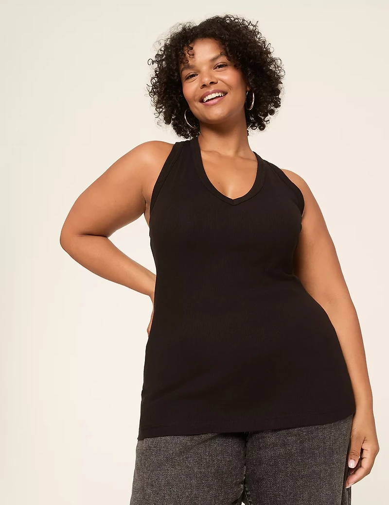 V-Neck Layering Rib Tank