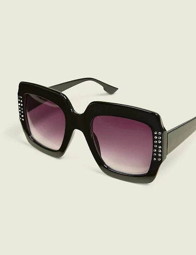 Embellished Square Sunglasses