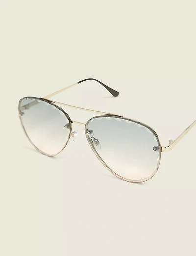 Textured Aviator Sunglasses