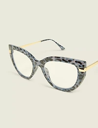 Blue Cheetah Print Cateye Reading Glasses