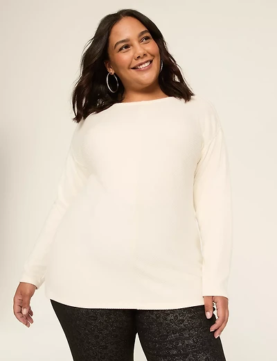 Crew-Neck Drop Shoulder Top
