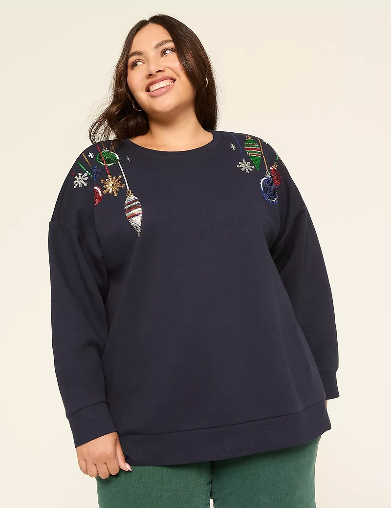 Sequin Ornament Graphic Sweatshirt