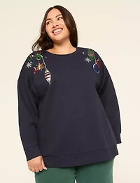 Sequin Ornament Graphic Sweatshirt