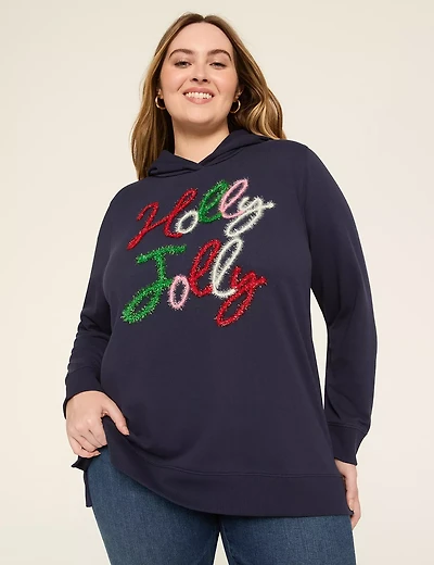 Relaxed Holly Jolly Graphic Hoodie