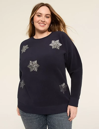 Sequin Snowflake Graphic Sweatshirt