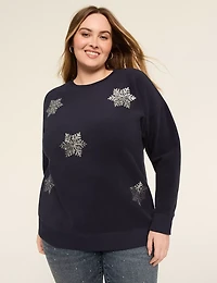 Sequin Snowflake Graphic Sweatshirt