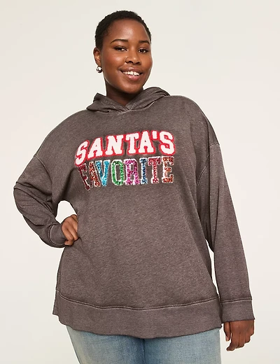 Relaxed Santa's Favorite Graphic Hoodie