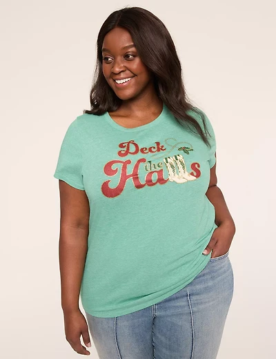 Glitter Deck the Halls Graphic Tee