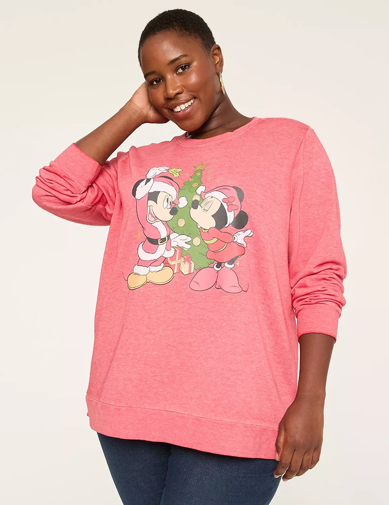 Mickey & Minnie Mistletoe Graphic Sweatshirt