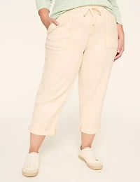 Pull-On Knit Denim Curved Ankle Jean