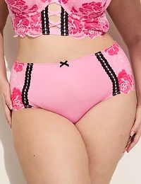 Ribbon-Slot Full Brief Panty