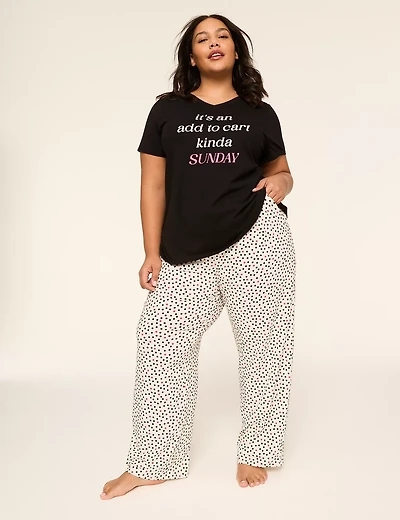 Comfy Cotton V-Neck Tee & Pant PJ Set