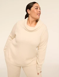 LIVI Shine Waffle Cowlneck Sweatshirt