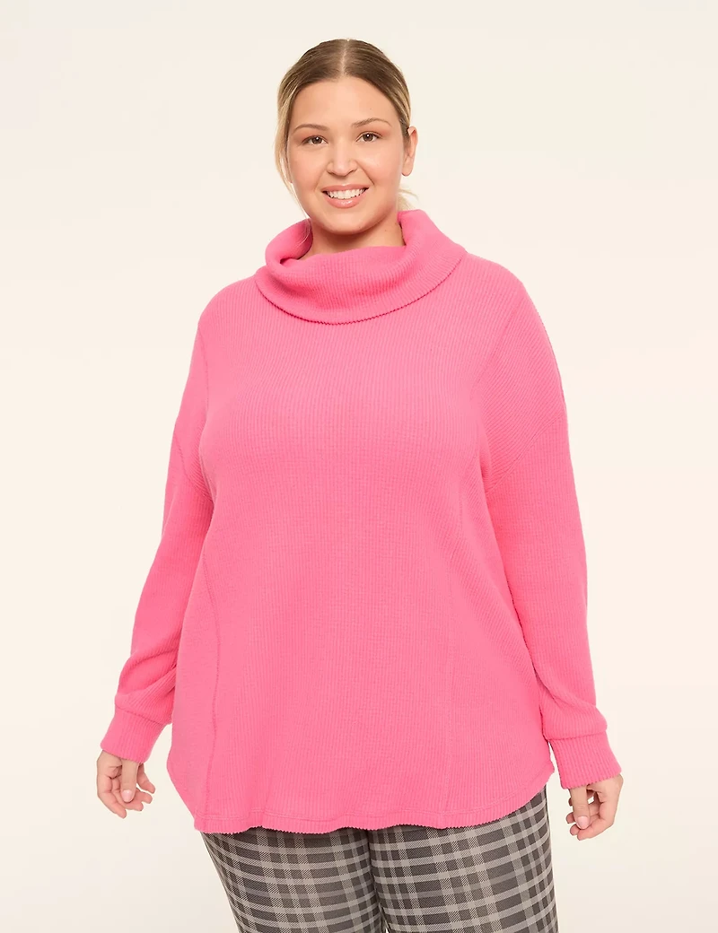 LIVI Waffle Textured Pullover Top