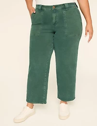 High-Rise Patch-Pocket Ankle Jean