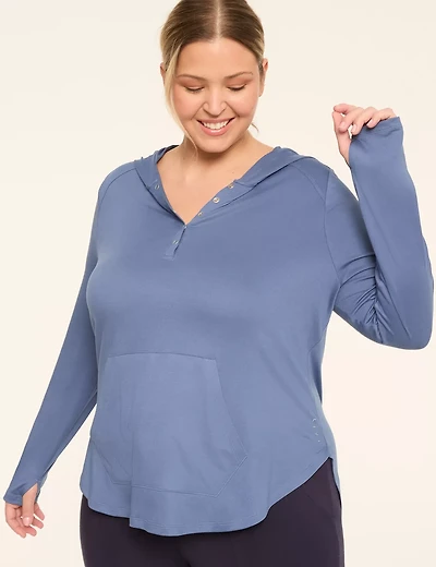 LIVI Soft Snap-Up Hoodie Top